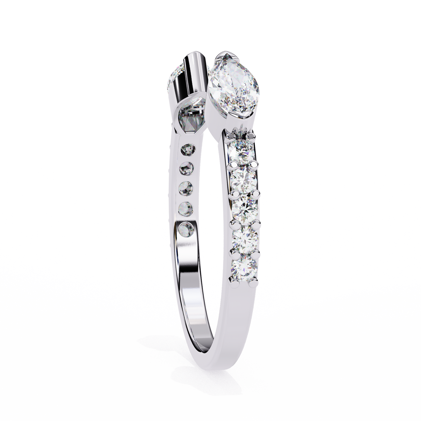 2.10 carat marquise & round diamond engagement ring for women โ luxury bridal jewelry