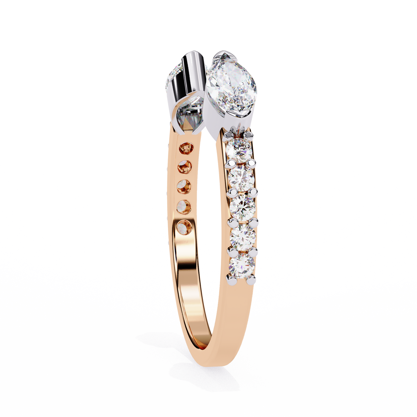 2.10 carat marquise & round diamond engagement ring for women โ luxury bridal jewelry
