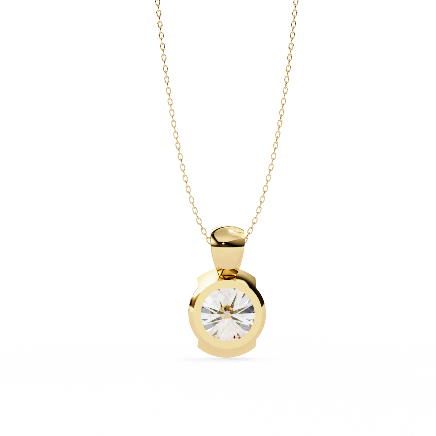 lgd solitaire pendant round stone (2.22ct) in 14k gold without chain