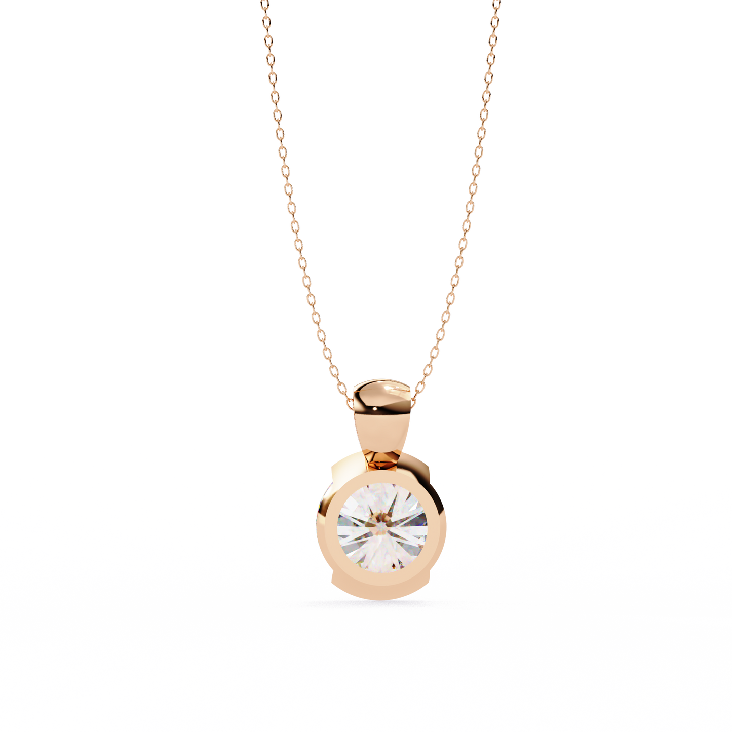 lgd solitaire pendant round stone (2.22ct) in 14k gold without chain