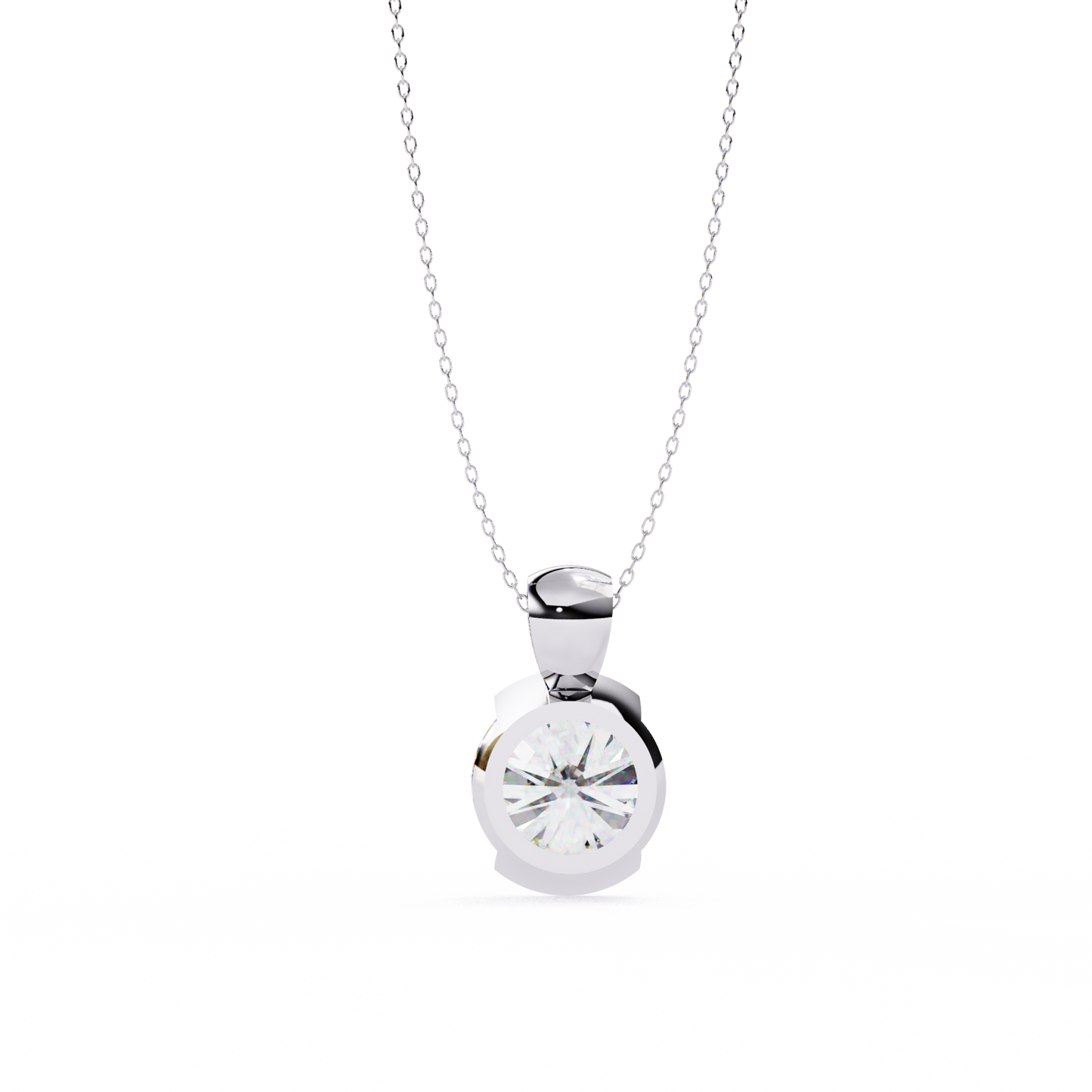 lgd solitaire pendant round stone (2.22ct) in 14k gold without chain