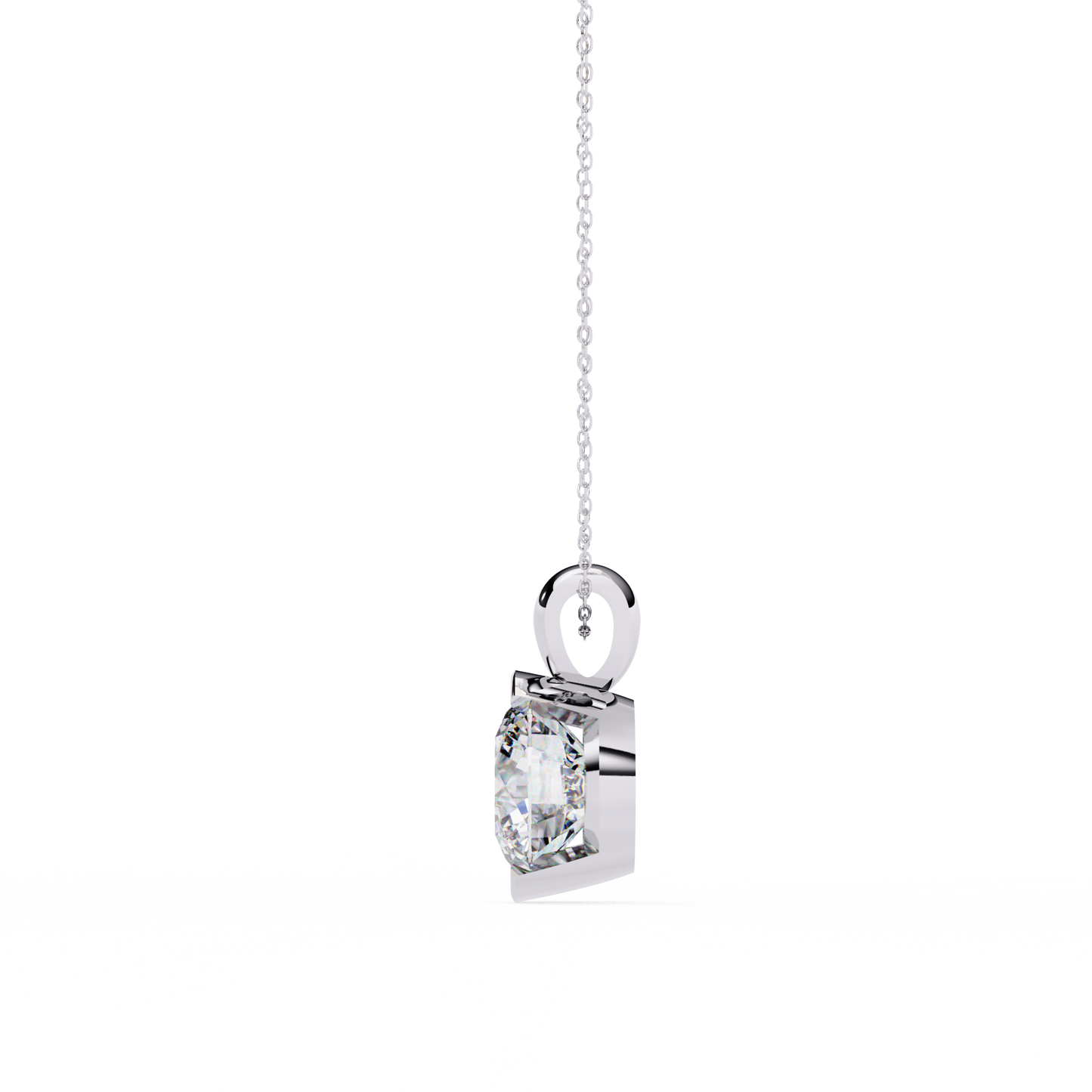 lgd solitaire pendant round stone (2.22ct) in 14k gold without chain