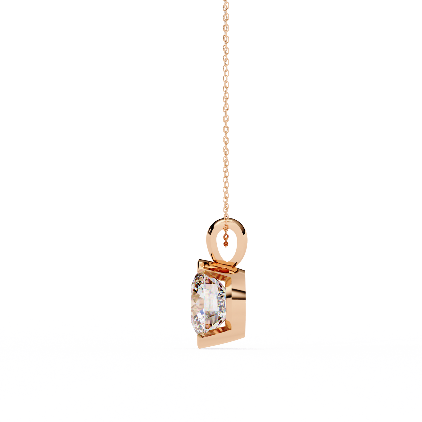 lgd solitaire pendant round stone (2.22ct) in 14k gold without chain