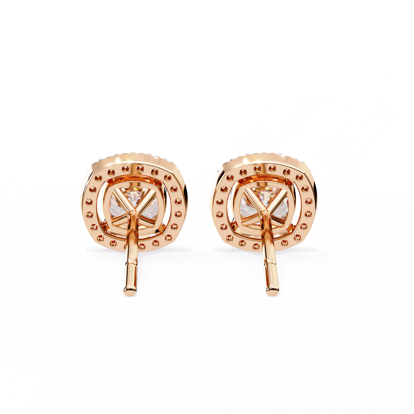 2.40 carat cushion cut studs diamond earrings – elegant fine jewelry