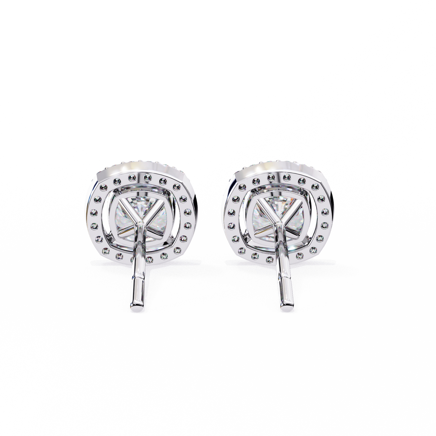 2.40 carat cushion cut studs diamond earrings – elegant fine jewelry