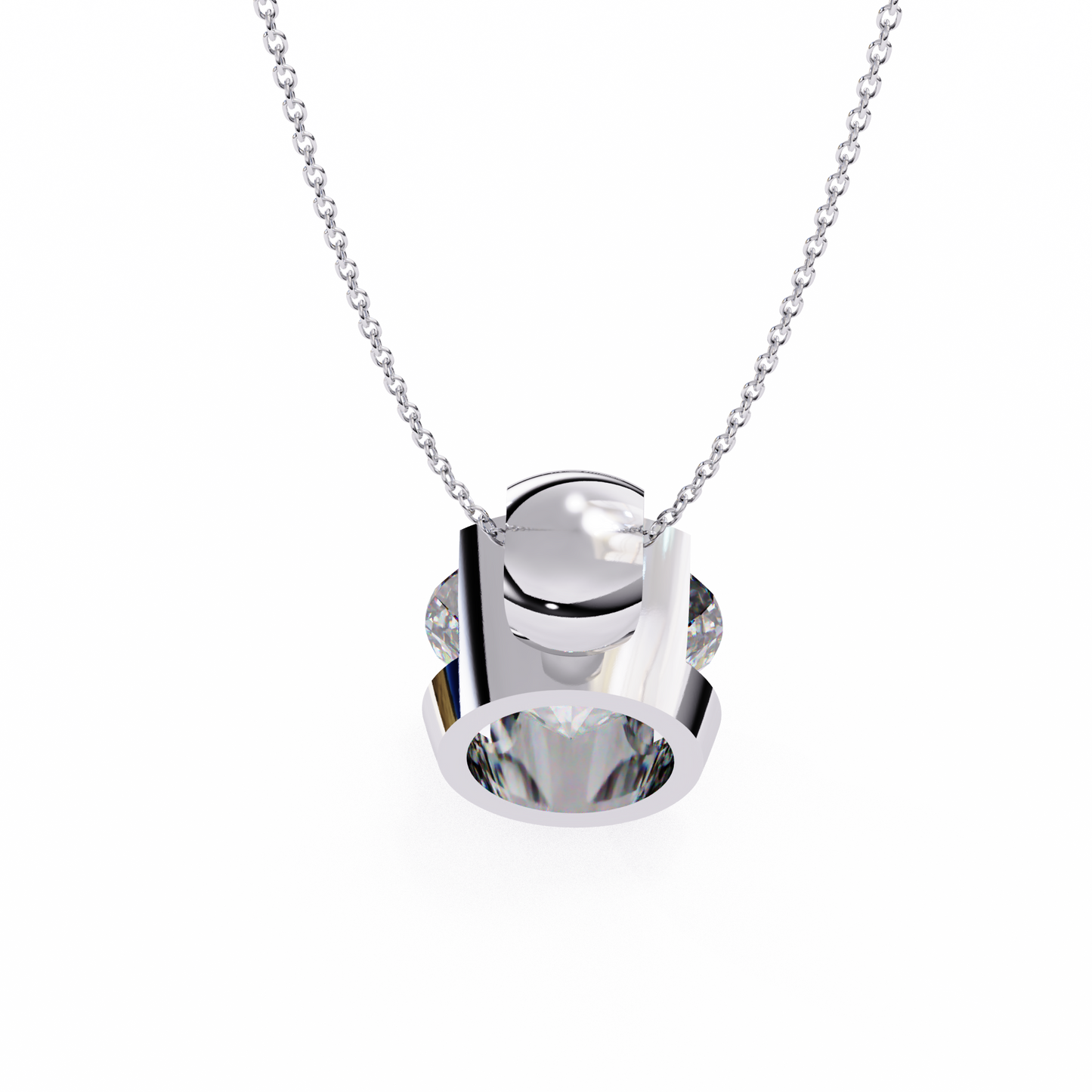 lgd solitaire pendant round stone (2.22ct) in 14k gold without chain