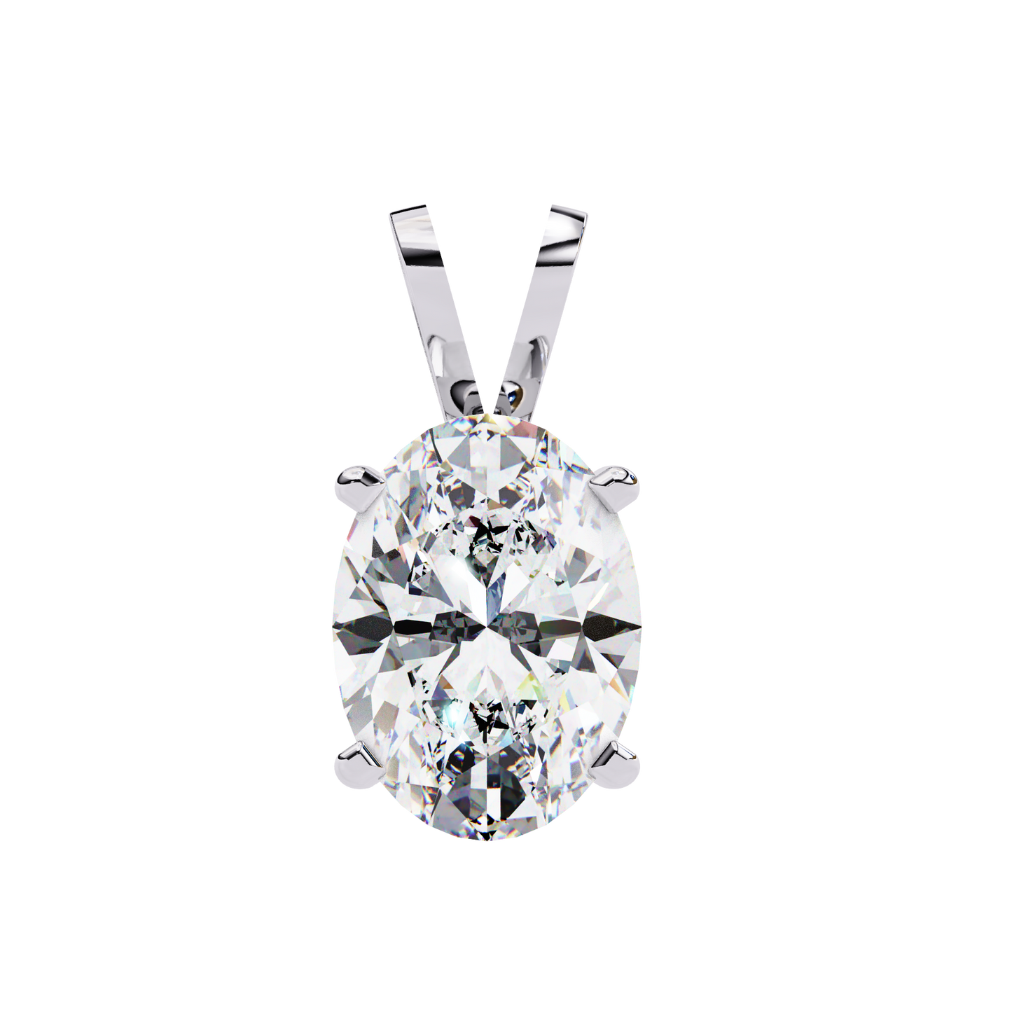 lgd solitaire pendant oval stone (2.48ct) in 14k gold without chain