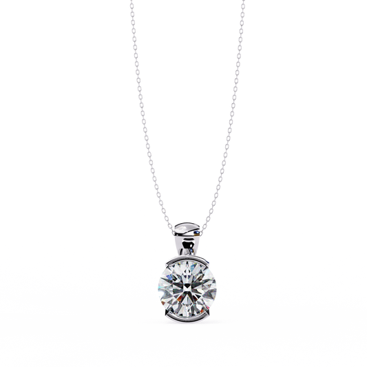 2.00 Carat Round Cut Diamond Solitaire Pendant Necklace – Classic Luxury Jewelry for Women