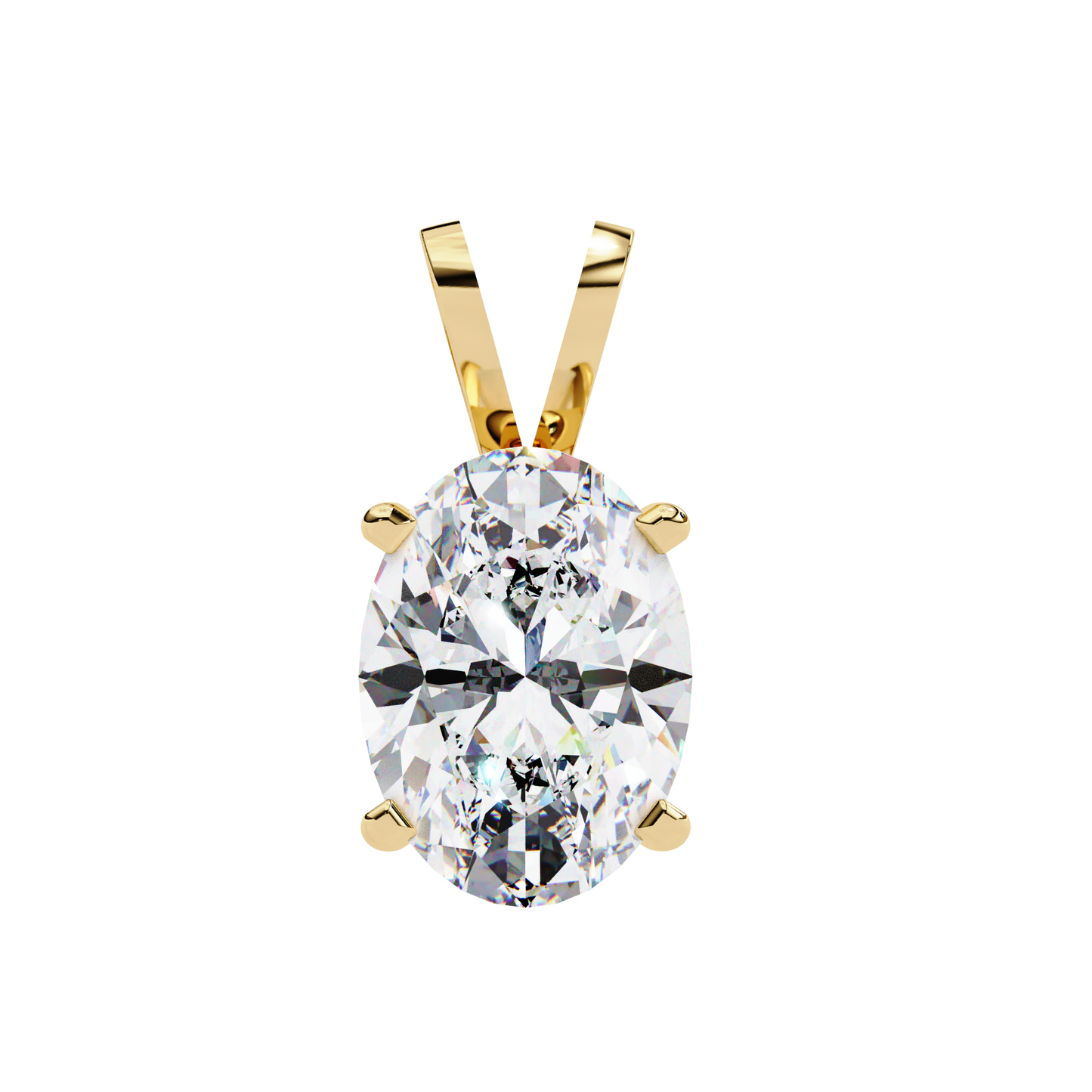 lgd solitaire pendant oval stone (2.48ct) in 14k gold without chain
