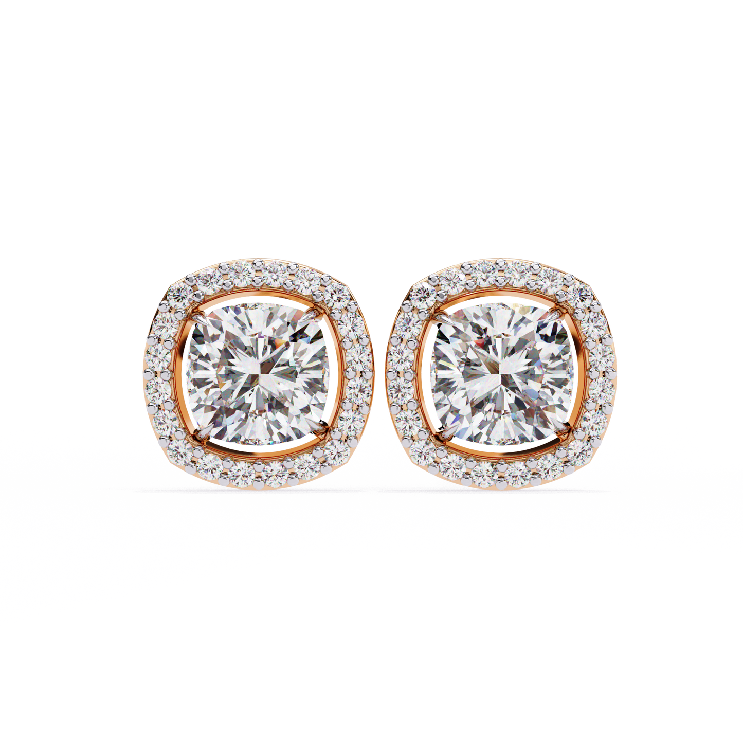 2.40 carat cushion cut studs diamond earrings – elegant fine jewelry