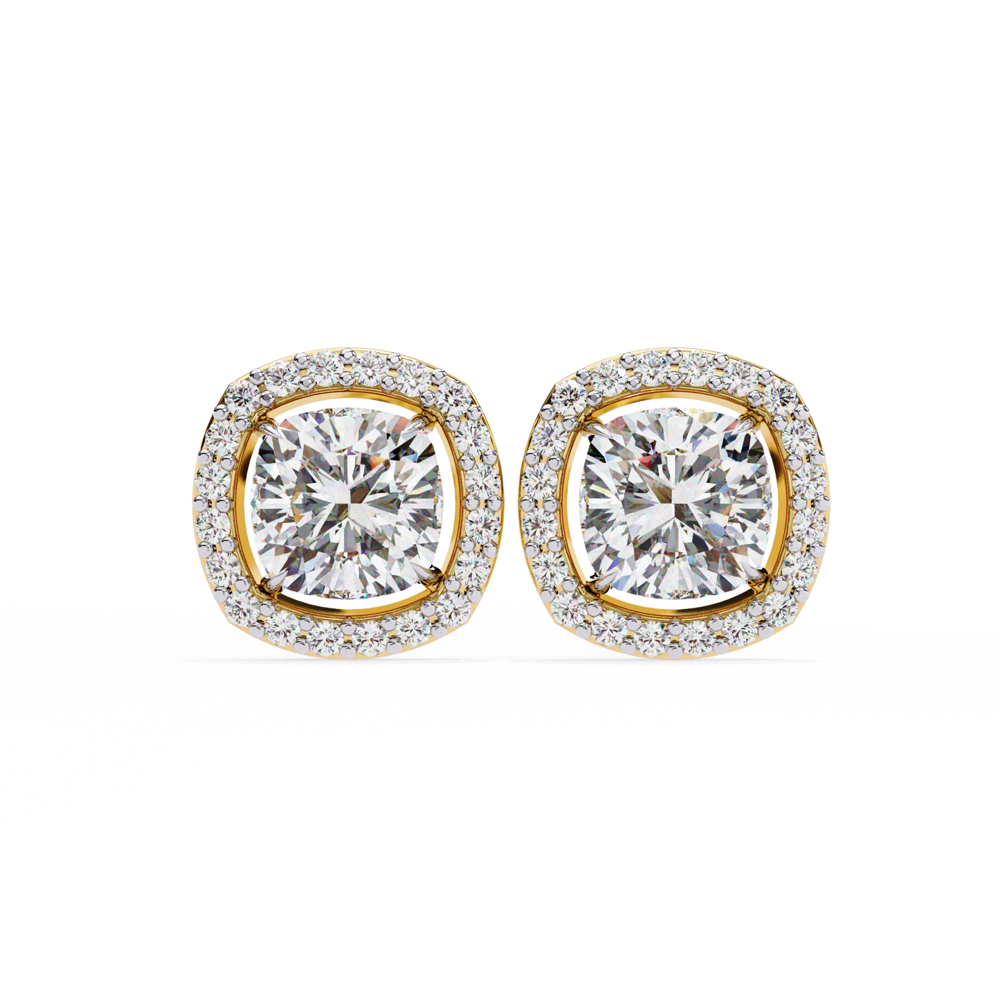 2.40 carat cushion cut studs diamond earrings – elegant fine jewelry