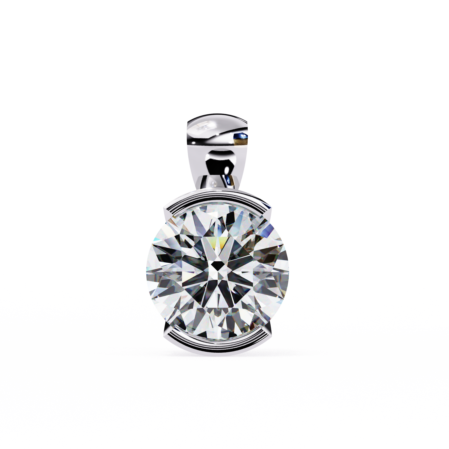 lgd solitaire pendant round stone (2.22ct) in 14k gold without chain
