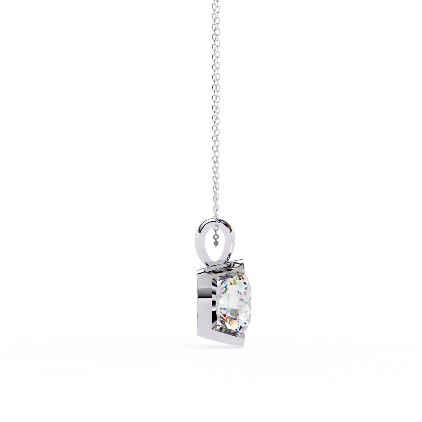 lgd solitaire pendant round stone (2.22ct) in 14k gold without chain