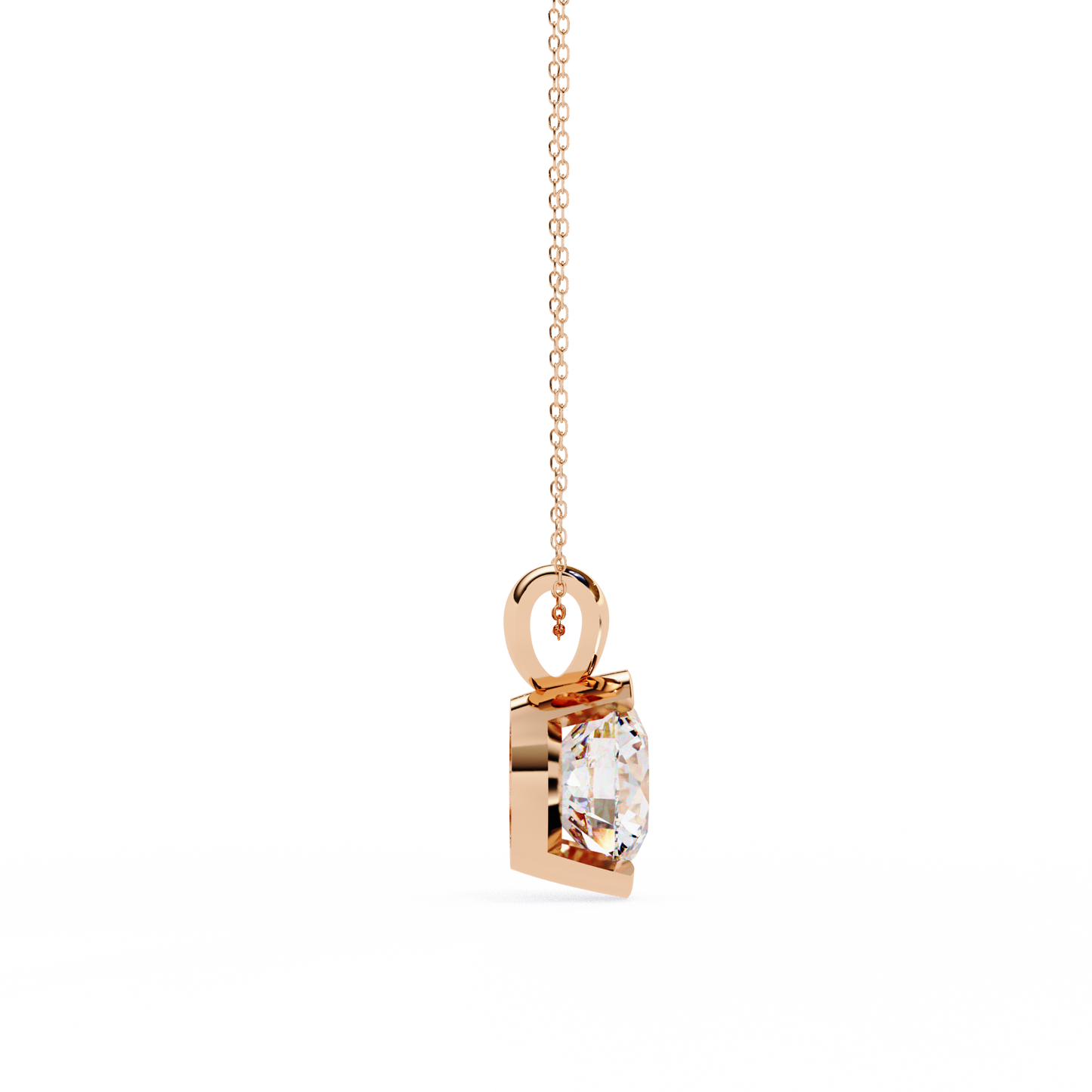 lgd solitaire pendant round stone (2.22ct) in 14k gold without chain