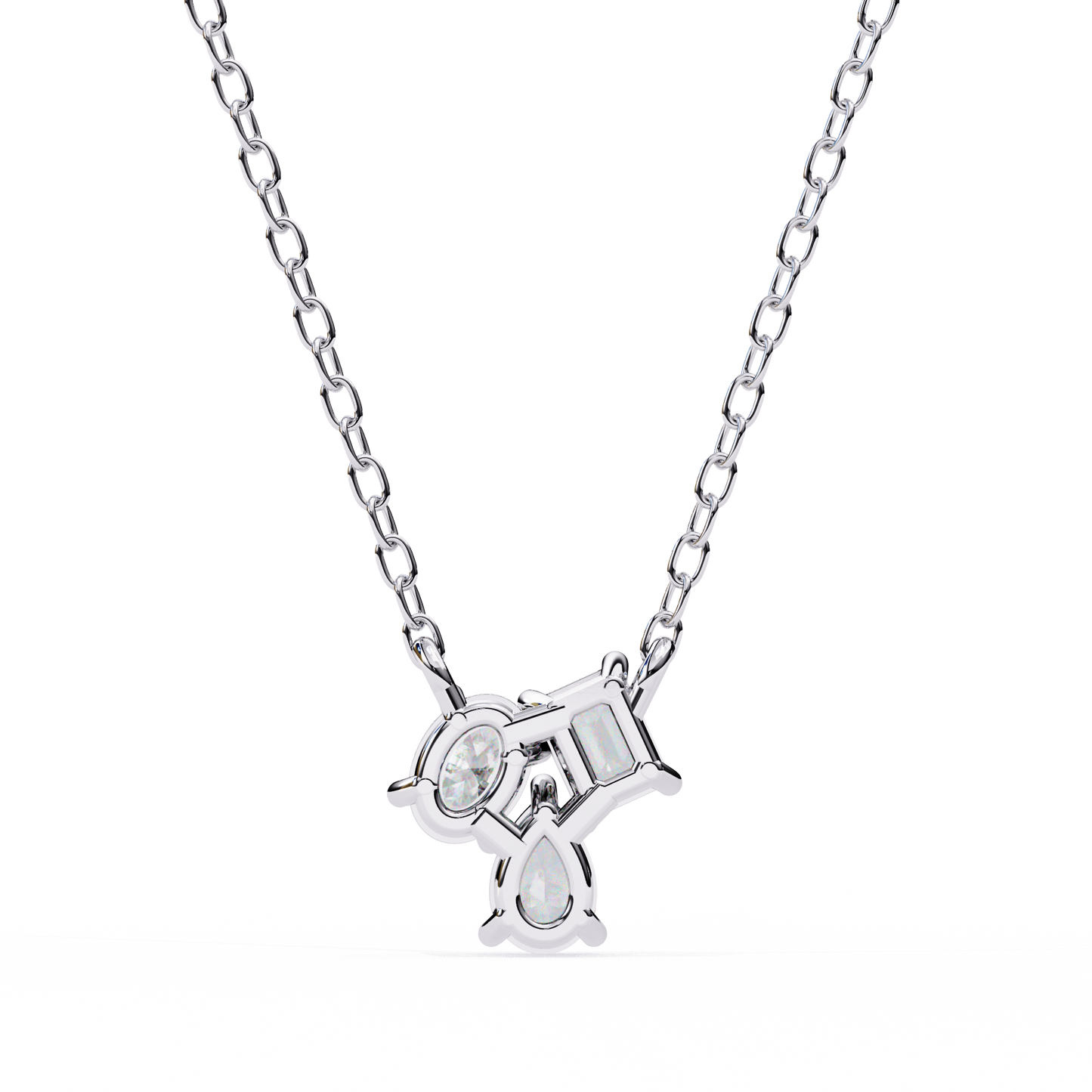 lgd pendant 3 stone (0.92ct ) in 14k gold without chain
