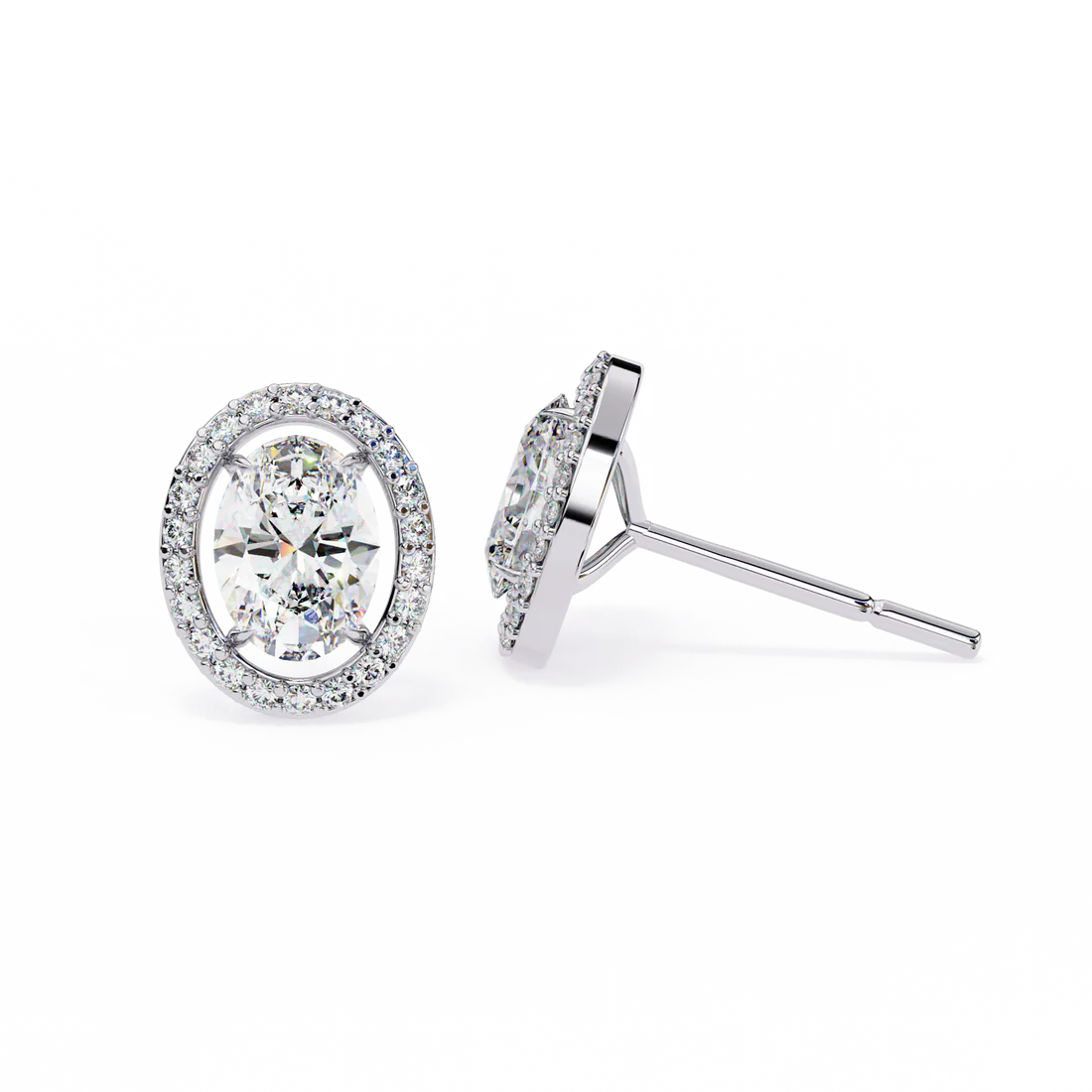 1.88 carat oval cut diamond stud earrings – classic diamond jewelry