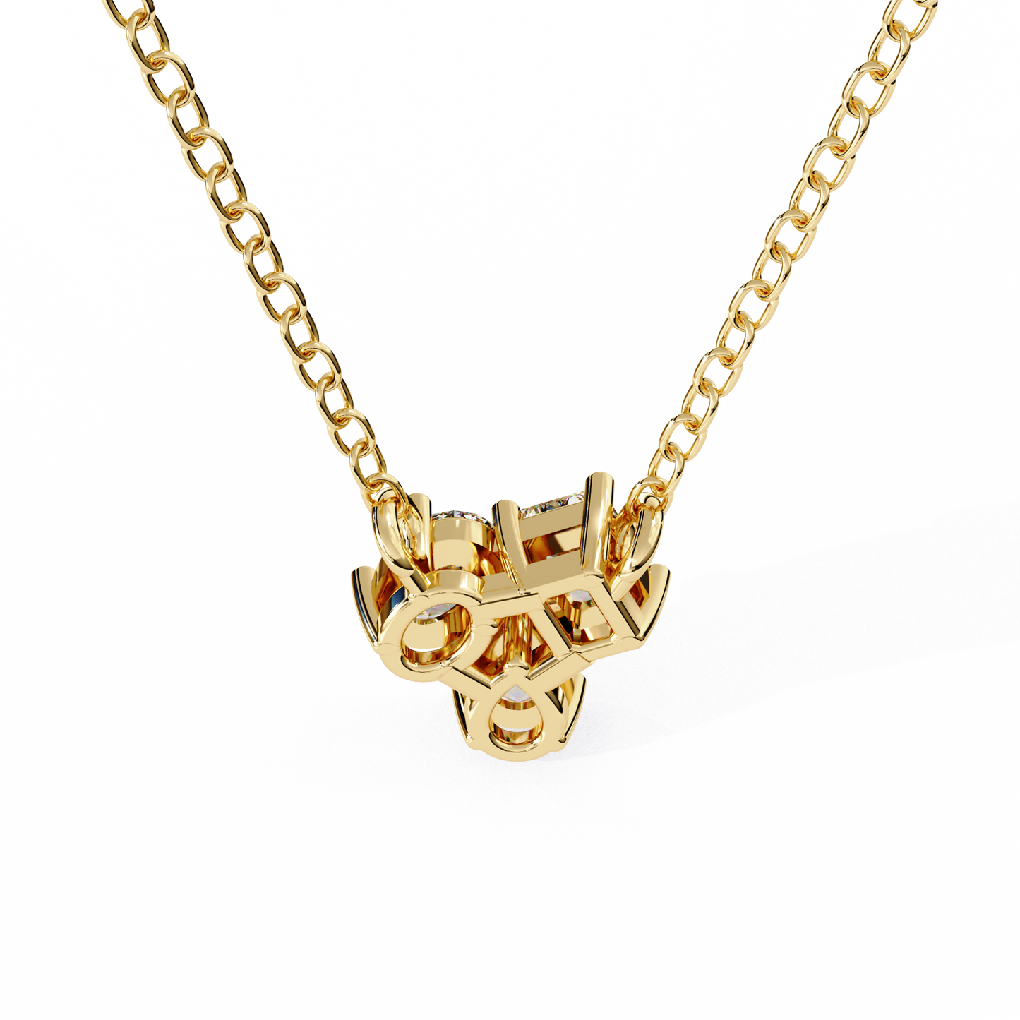 lgd pendant 3 stone (0.92ct ) in 14k gold without chain