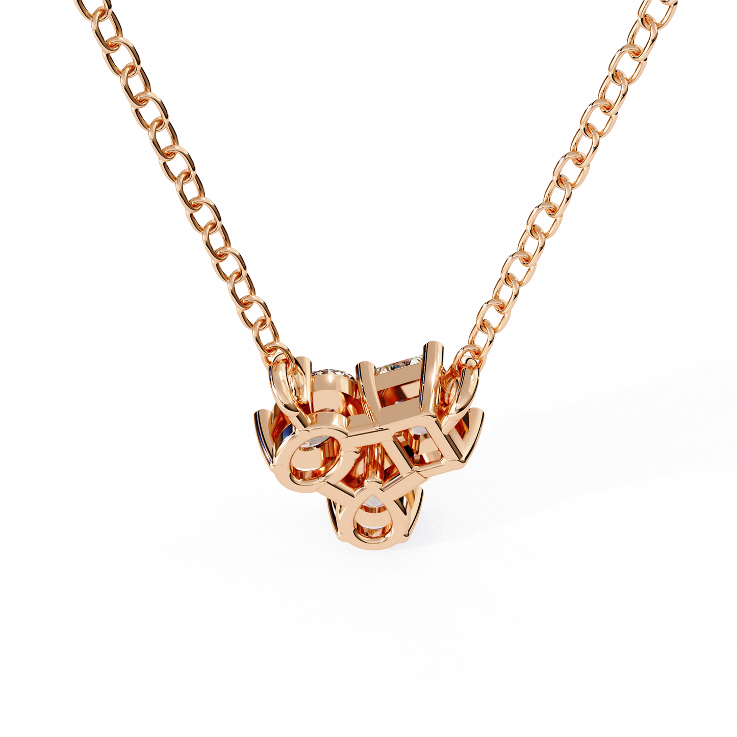 lgd pendant 3 stone (0.92ct ) in 14k gold without chain