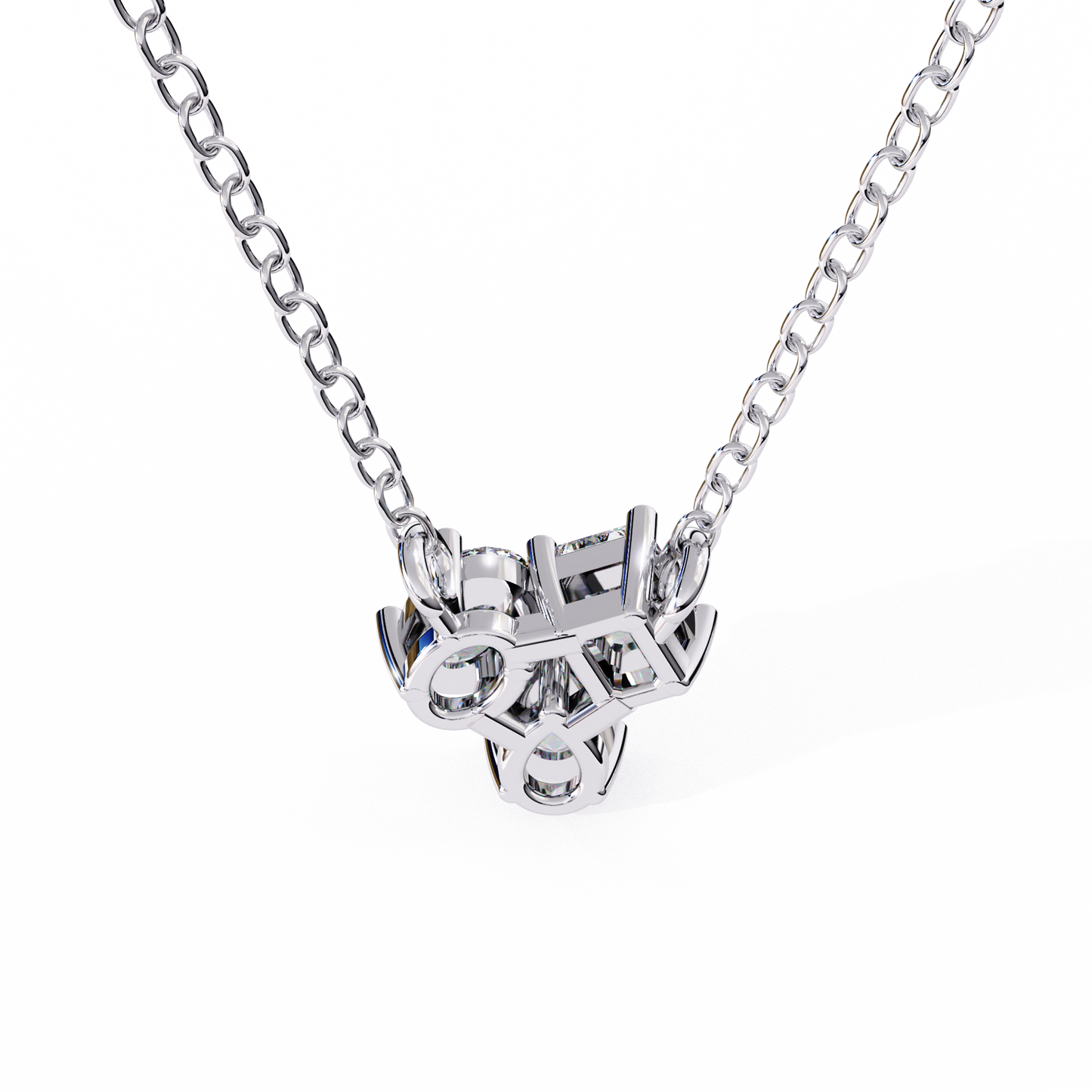 lgd pendant 3 stone (0.92ct ) in 14k gold without chain