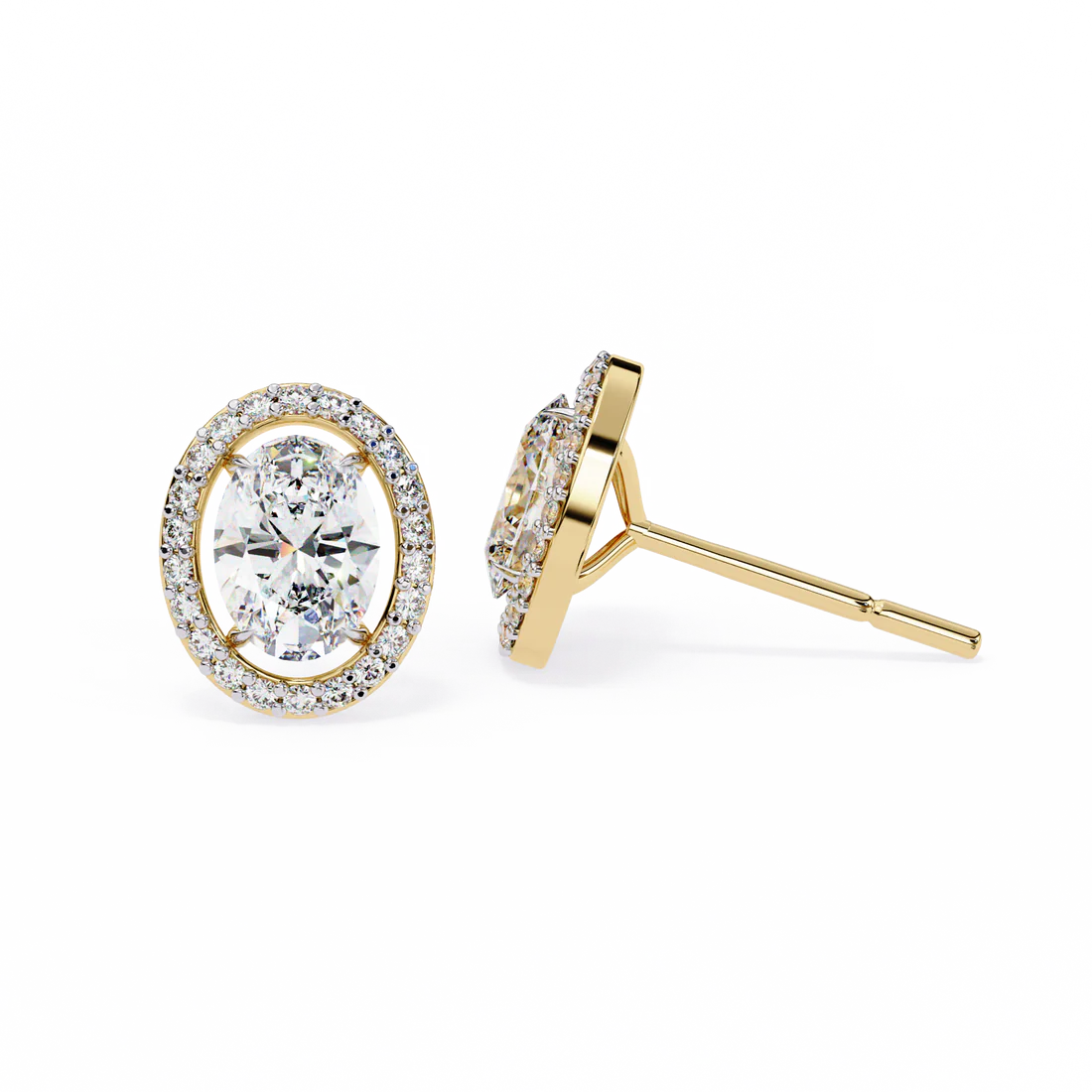 1.88 carat oval cut diamond stud earrings – classic diamond jewelry