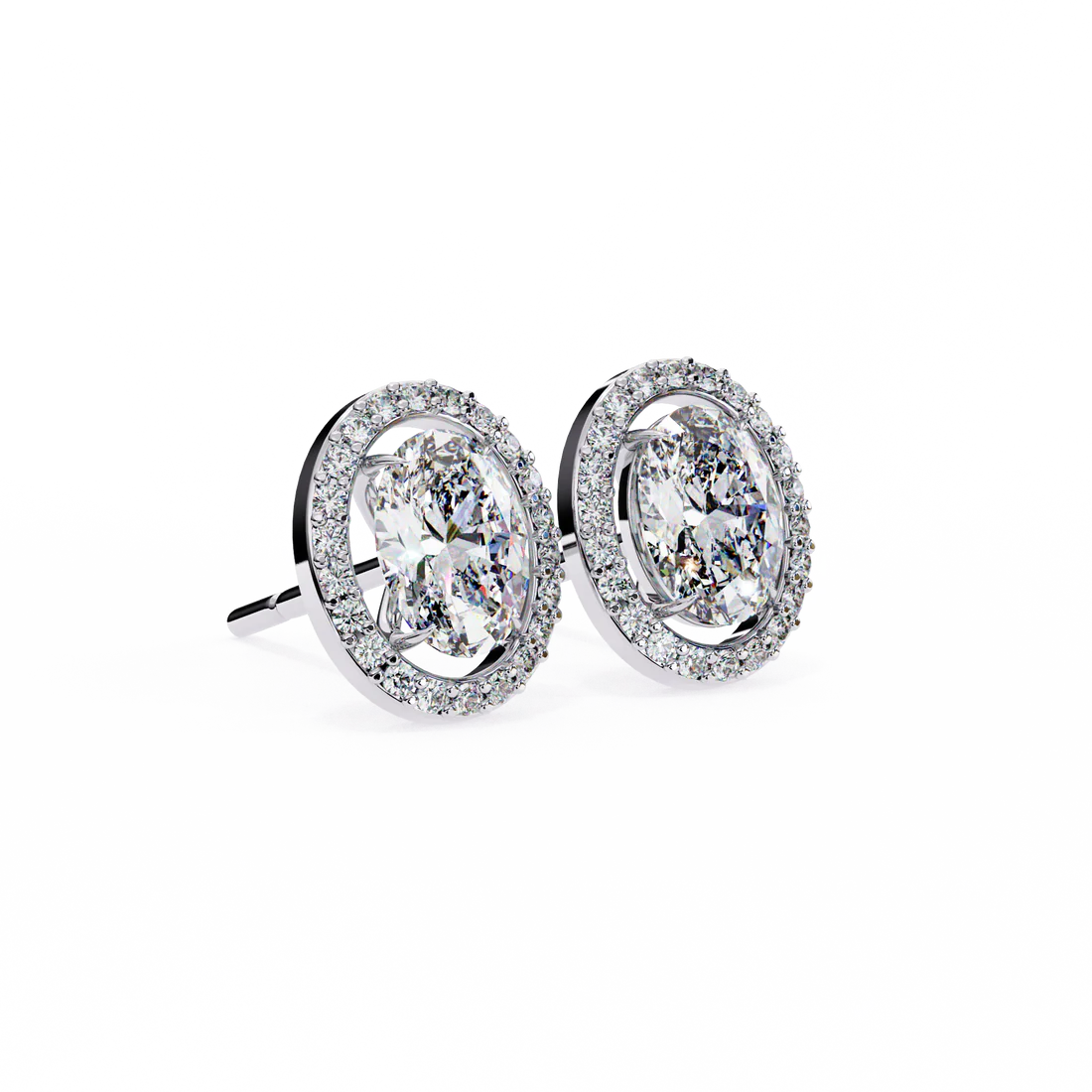 1.88 carat oval cut diamond stud earrings – classic diamond jewelry