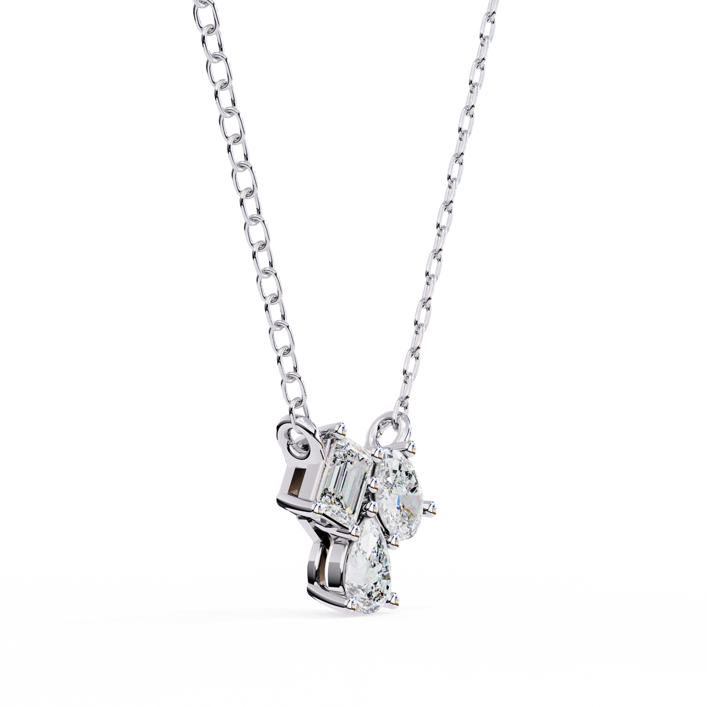 lgd pendant 3 stone (0.92ct ) in 14k gold without chain