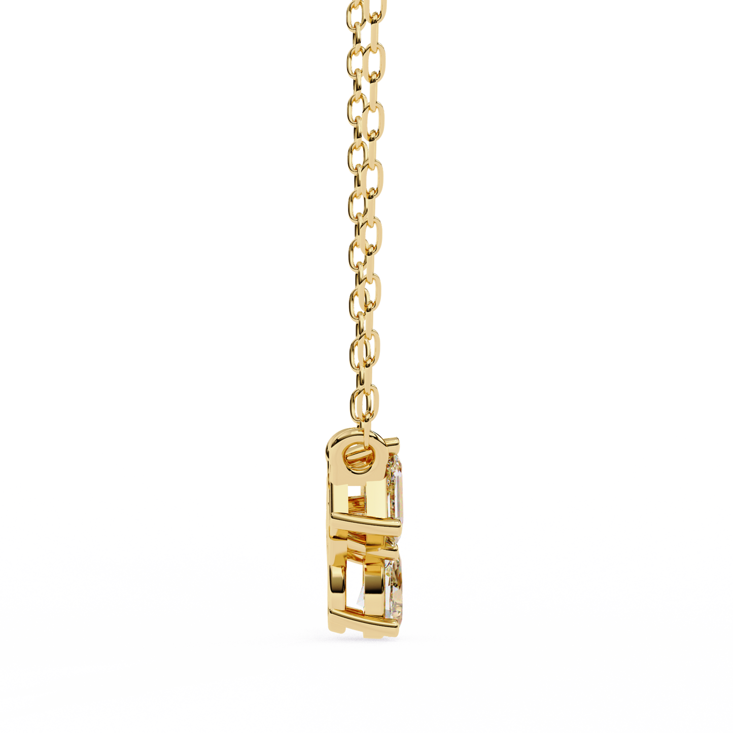 lgd pendant 3 stone (0.92ct ) in 14k gold without chain