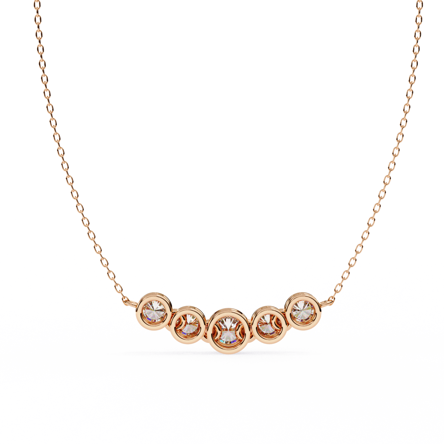 five-stone bezel set diamond pendant necklace – everyday luxury jewelry