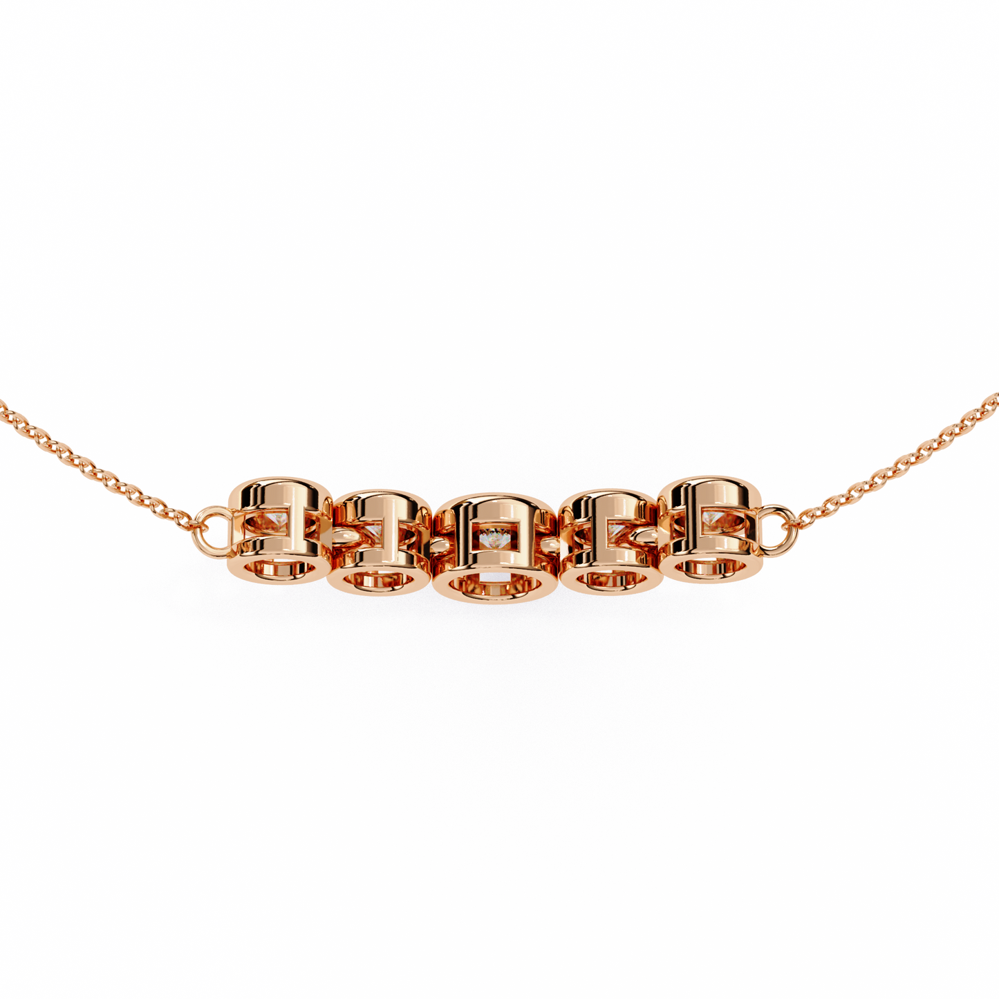 five-stone bezel set diamond pendant necklace – everyday luxury jewelry