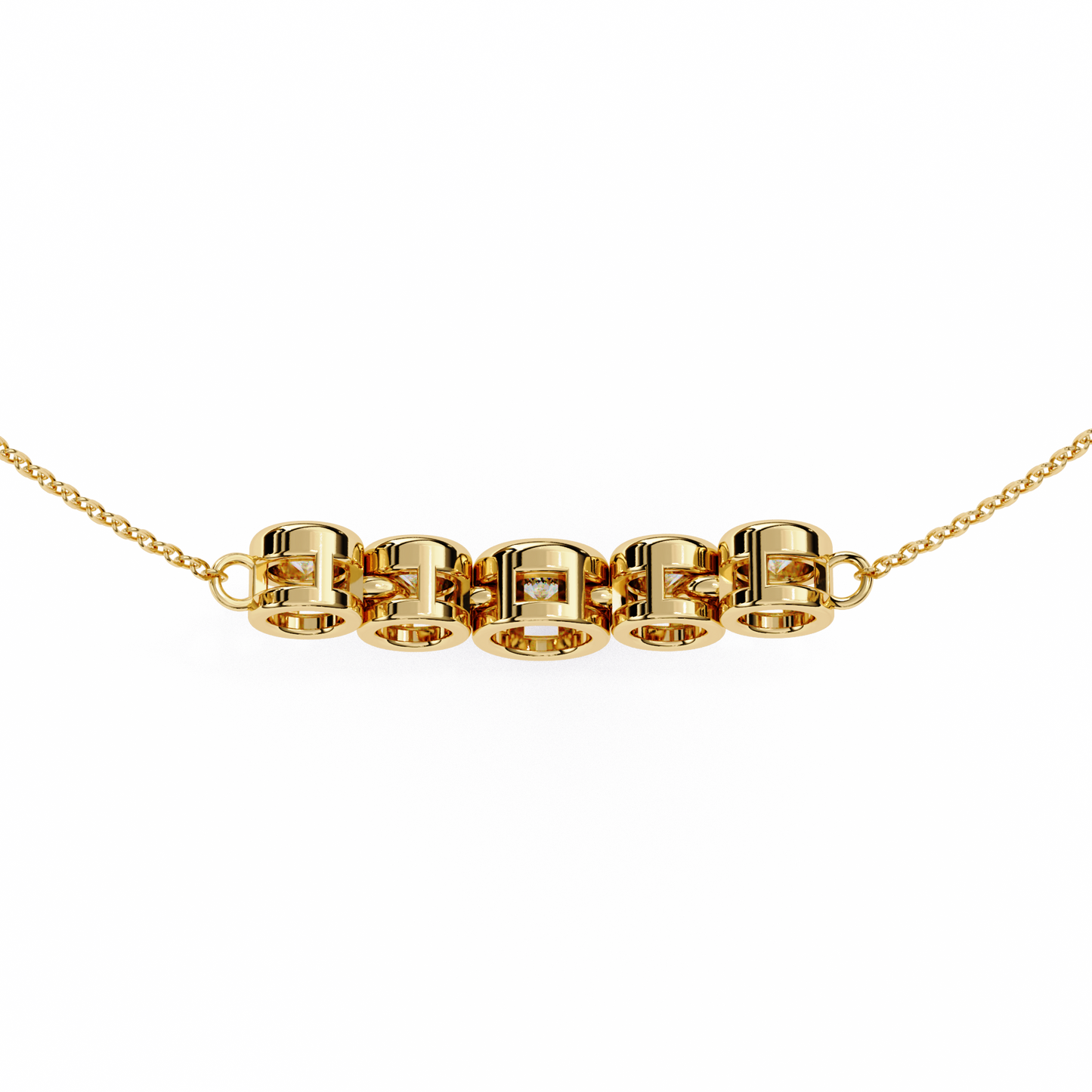 five-stone bezel set diamond pendant necklace – everyday luxury jewelry