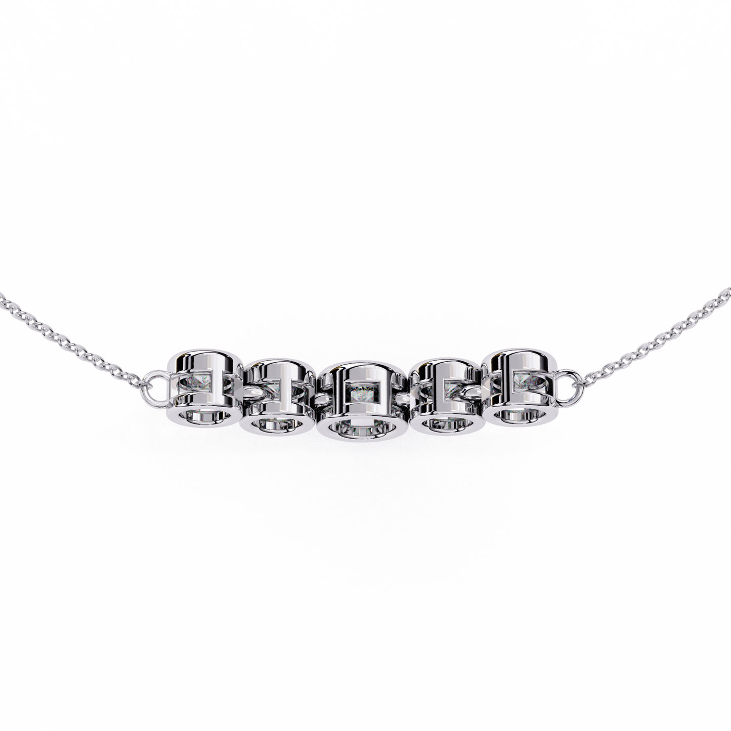 five-stone bezel set diamond pendant necklace – everyday luxury jewelry