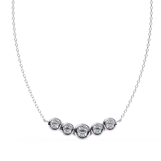 Five-Stone Bezel Set Diamond Pendant Necklace – Everyday Luxury Jewelry