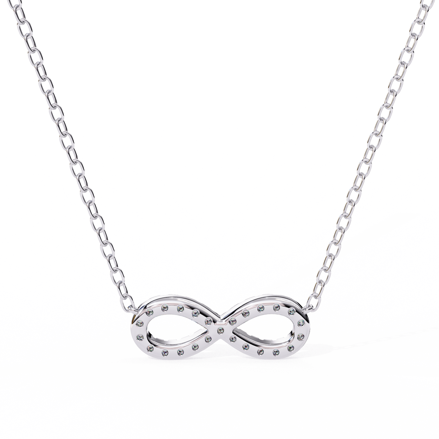 luxe infinity diamond pendant