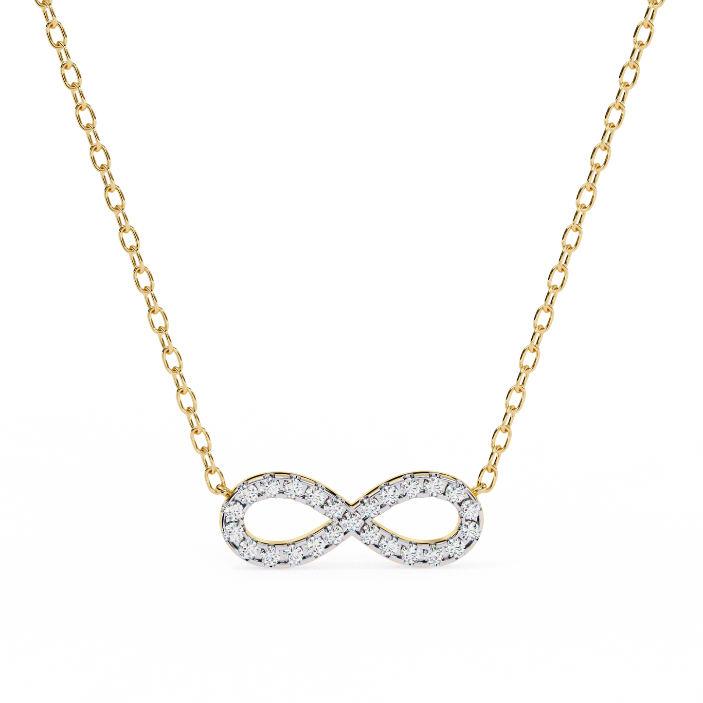 luxe infinity diamond pendant