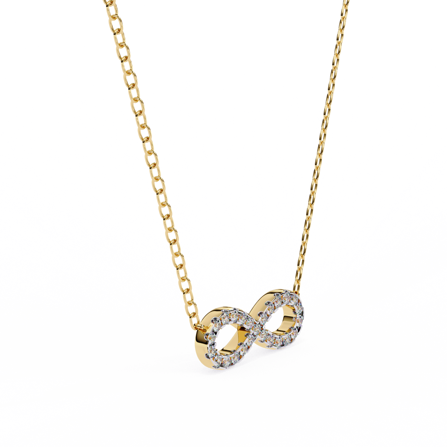 luxe infinity diamond pendant