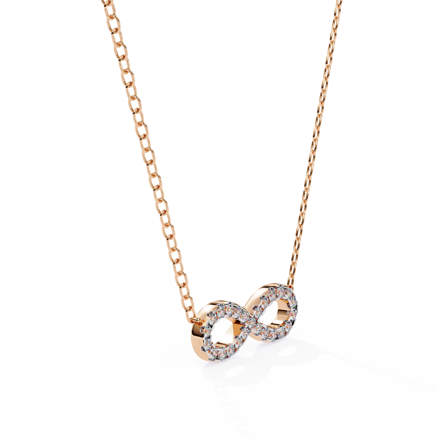 luxe infinity diamond pendant