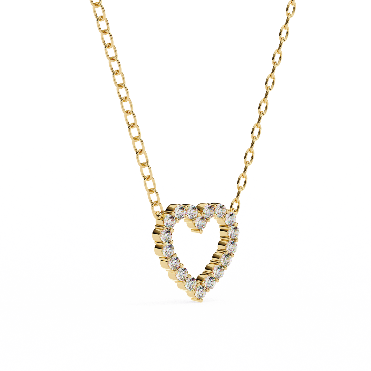 luxe heart diamond pendant