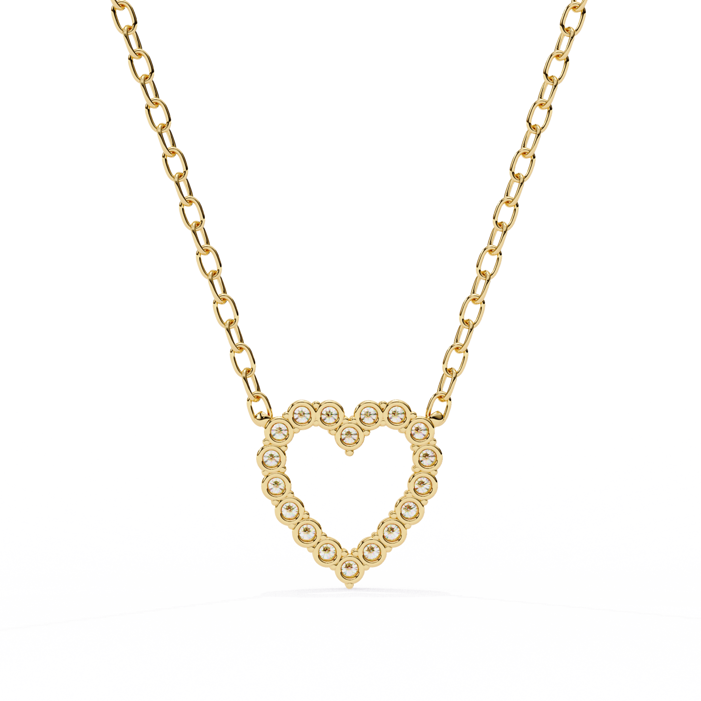 luxe heart diamond pendant