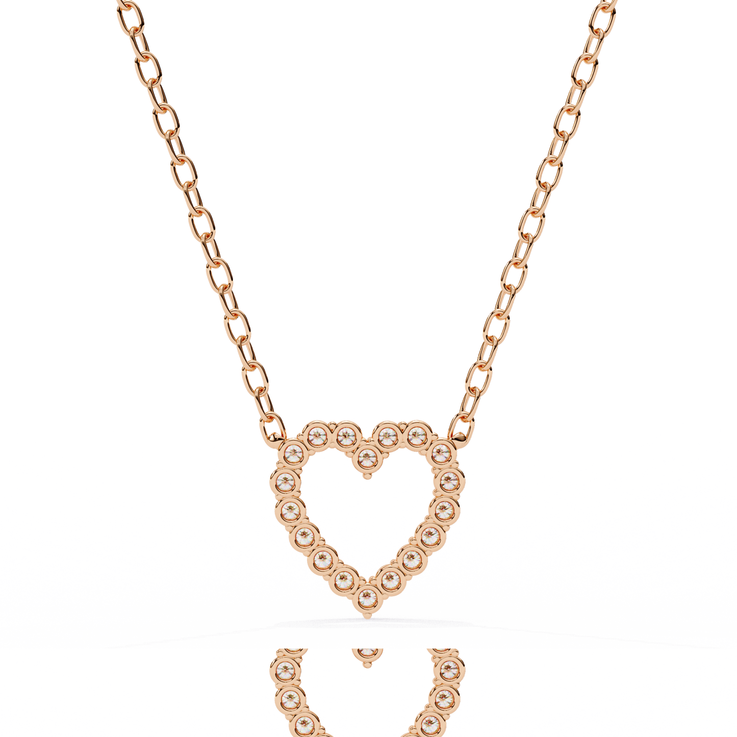 luxe heart diamond pendant