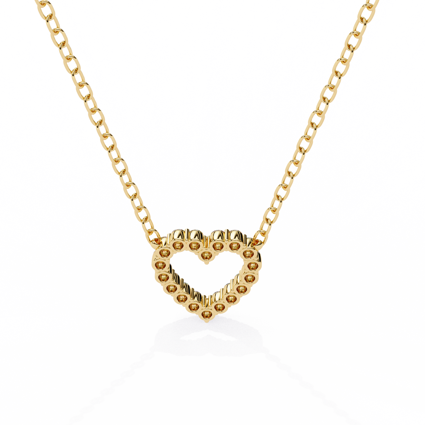 luxe heart diamond pendant