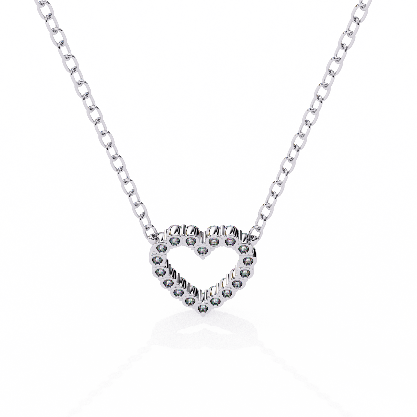 luxe heart diamond pendant