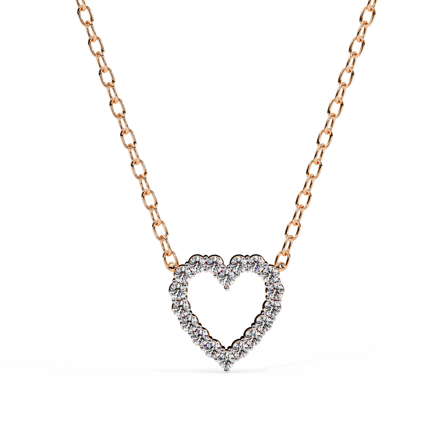luxe heart diamond pendant