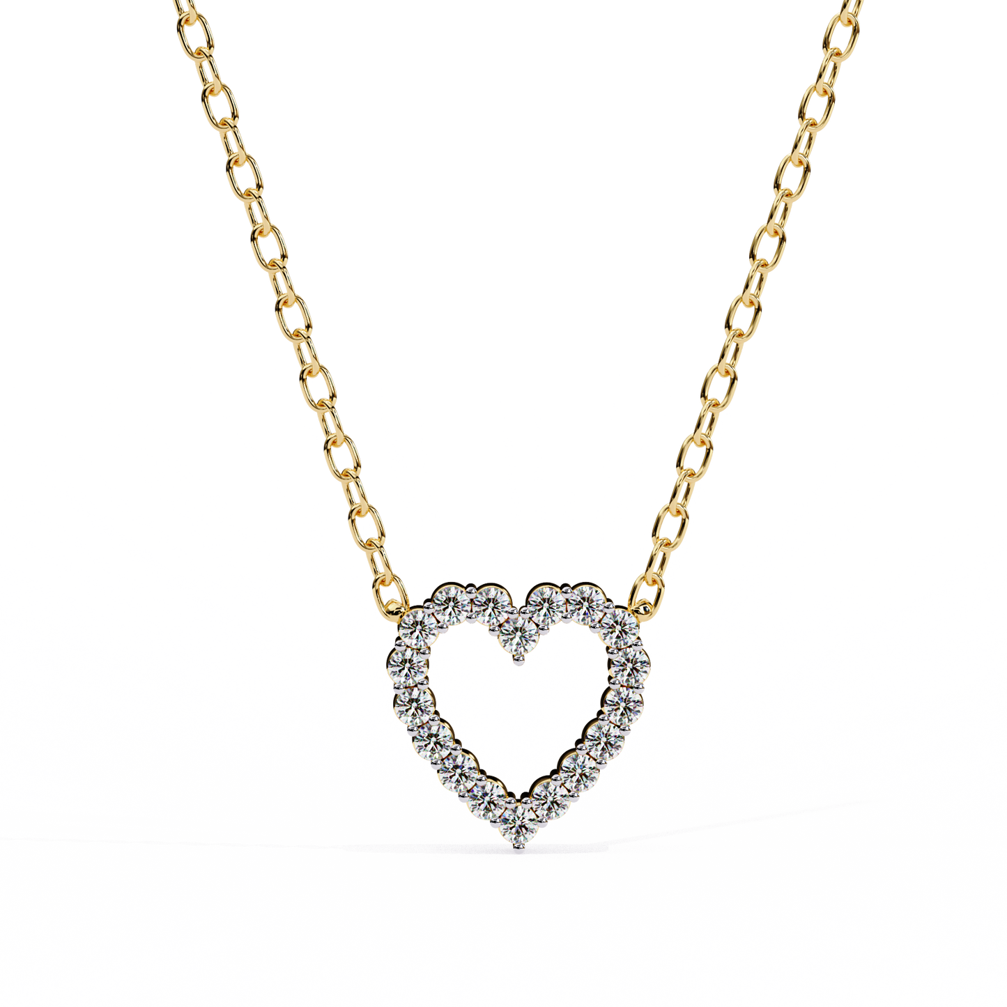 luxe heart diamond pendant