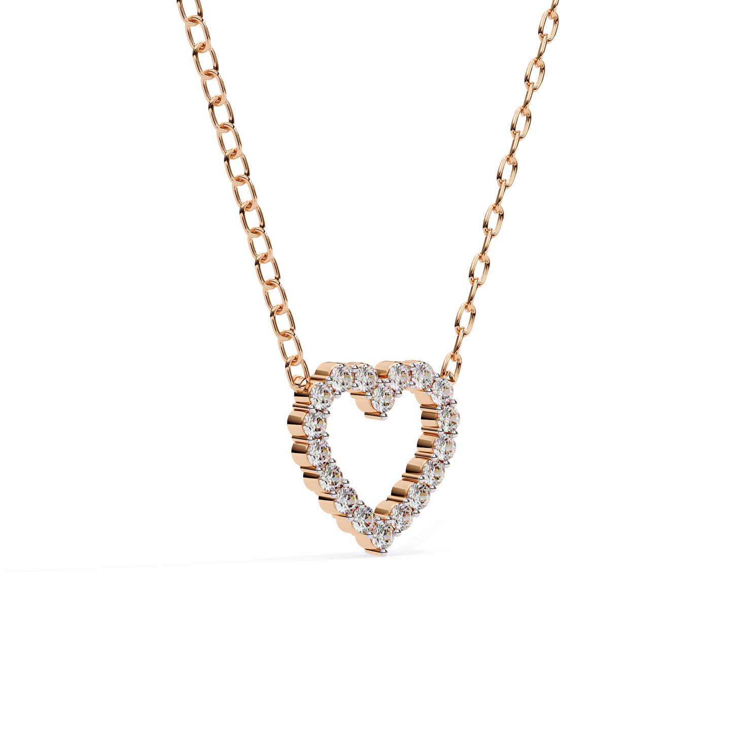 luxe heart diamond pendant