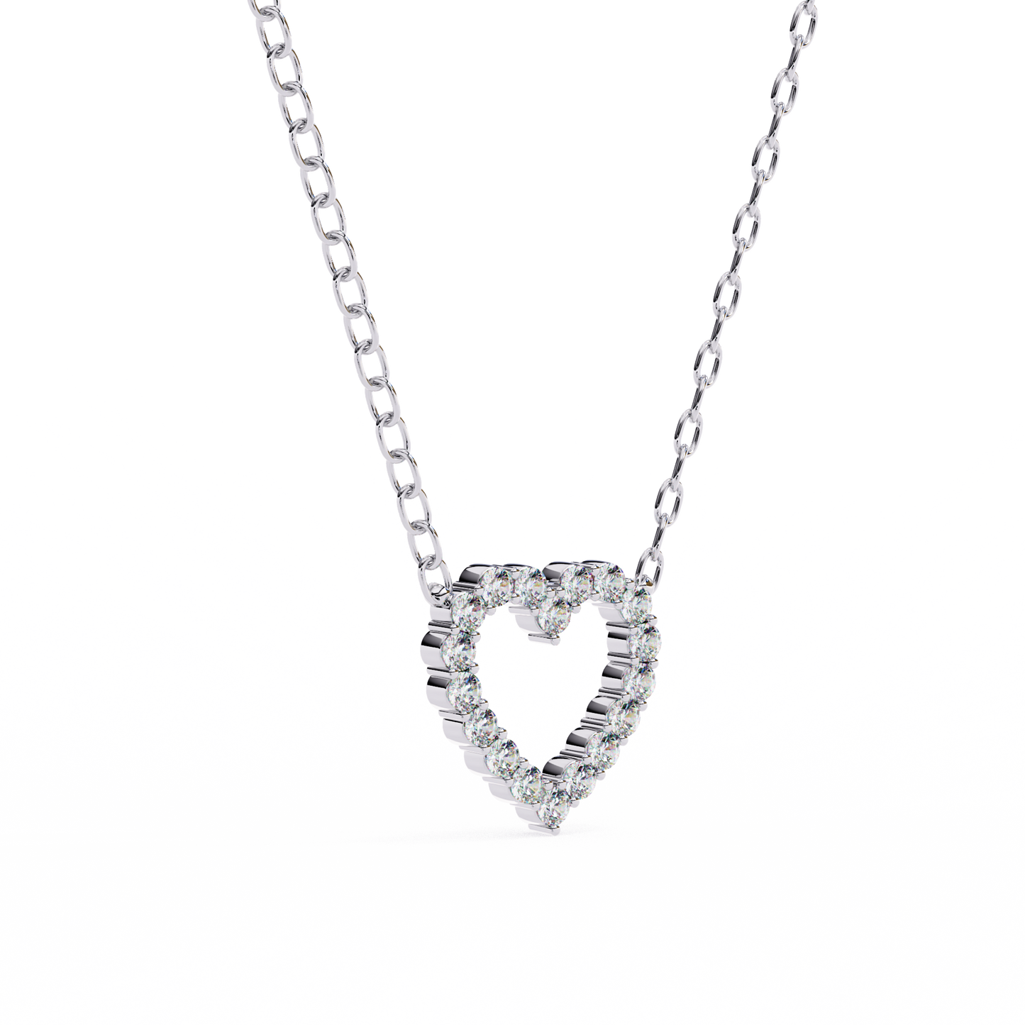 luxe heart diamond pendant
