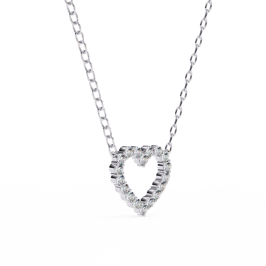 Open Heart Diamond Pendant Necklace – Romantic Fine Jewelry