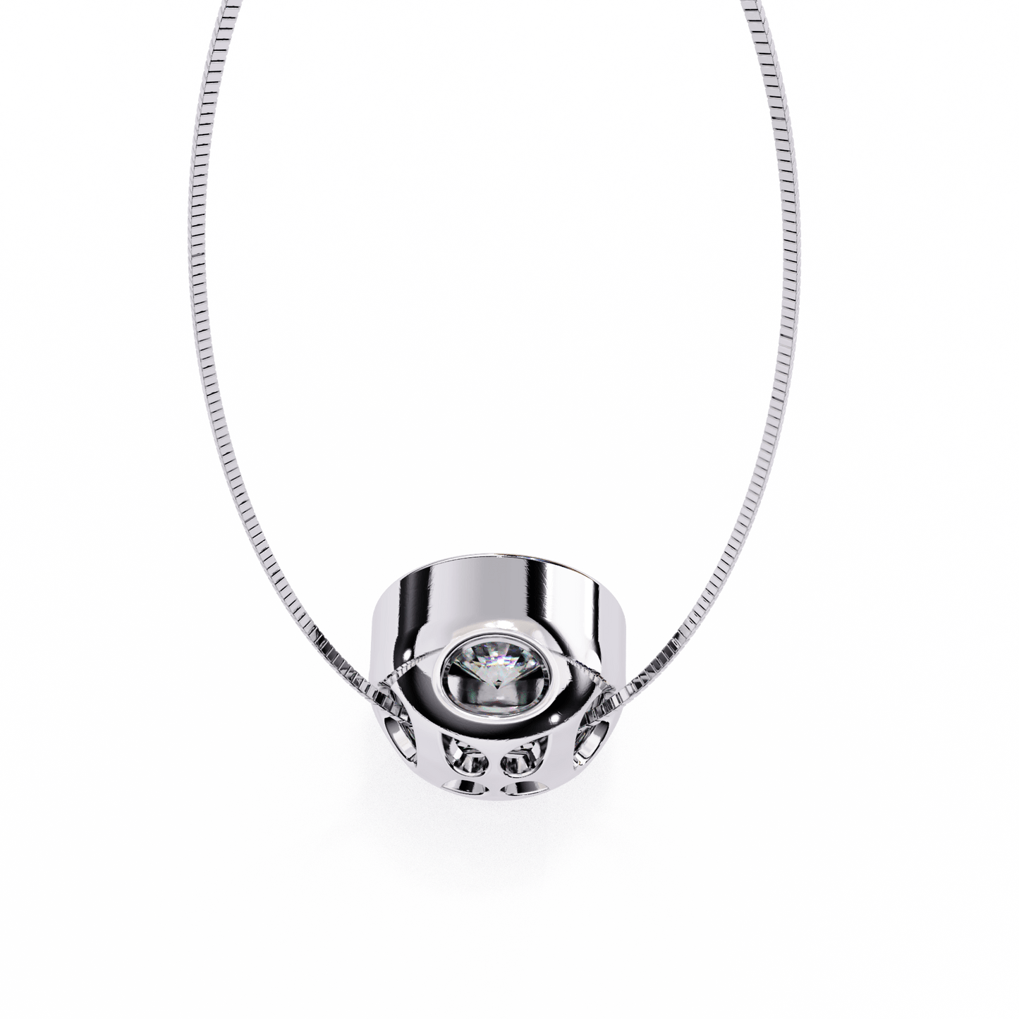 luxe circle diamond pendant