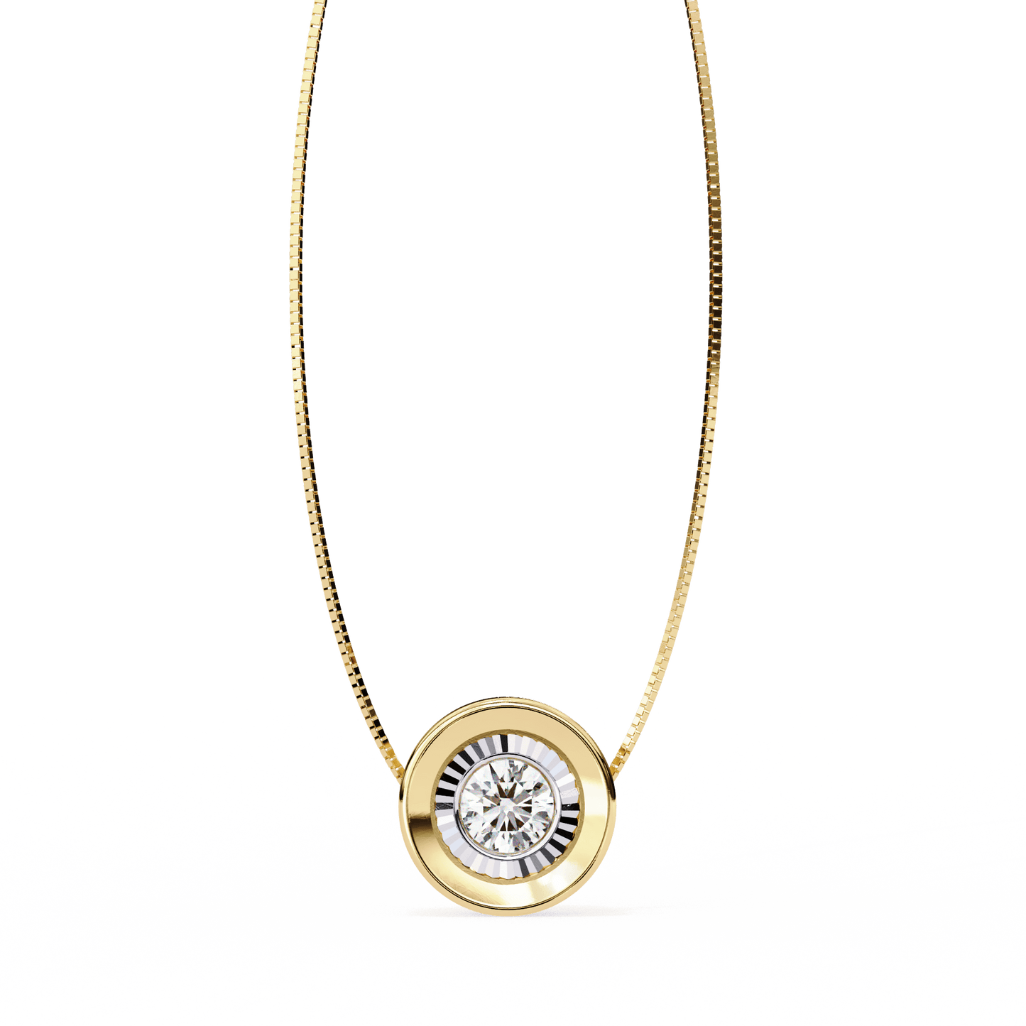 luxe circle diamond pendant