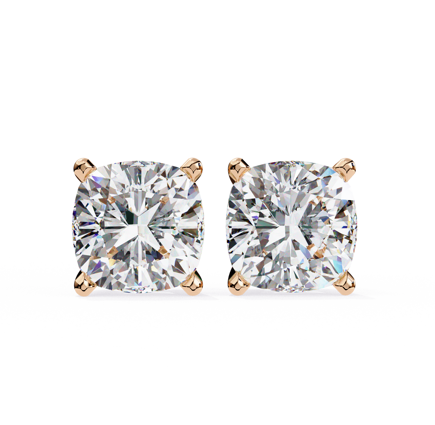 2.30 carat cushion cut diamond stud earrings - modern jewelry