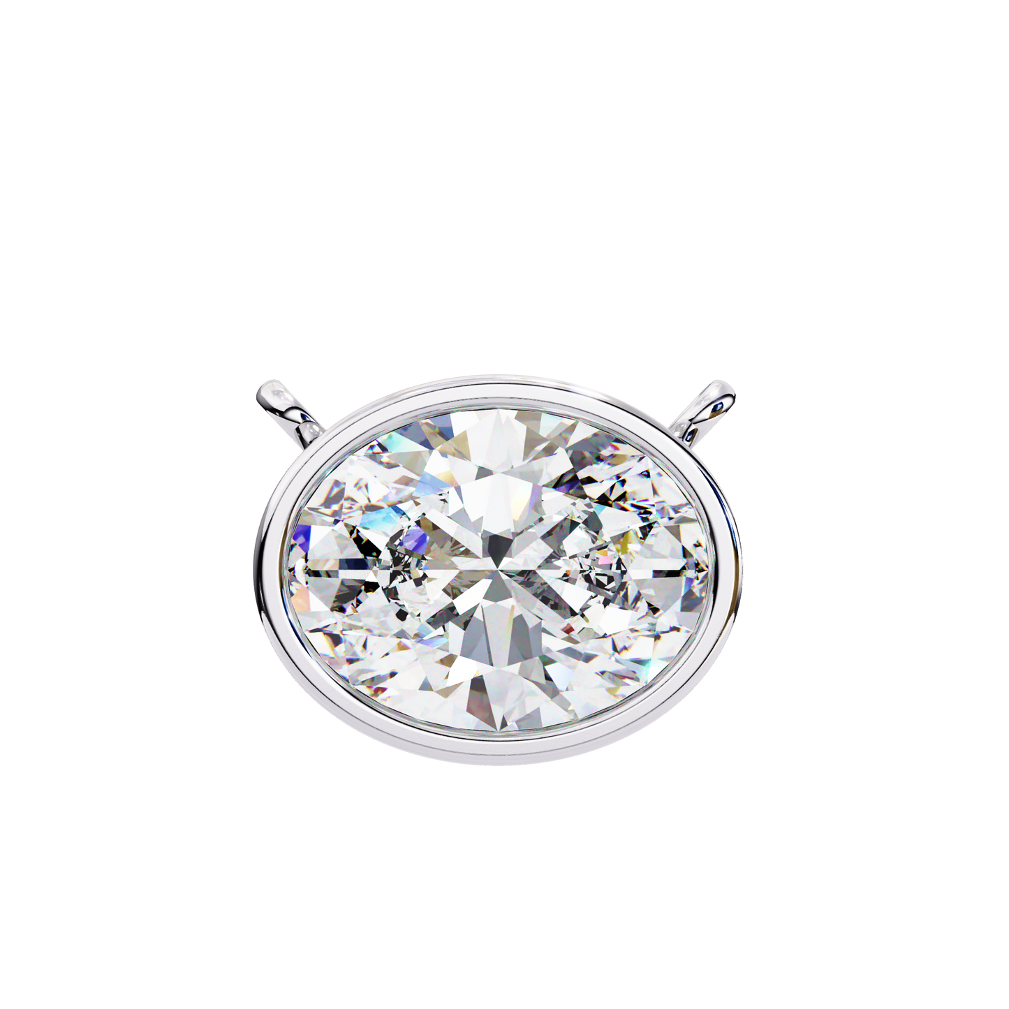 lgd solitaire pendant oval stone (1.55ct) in 14k gold without chain